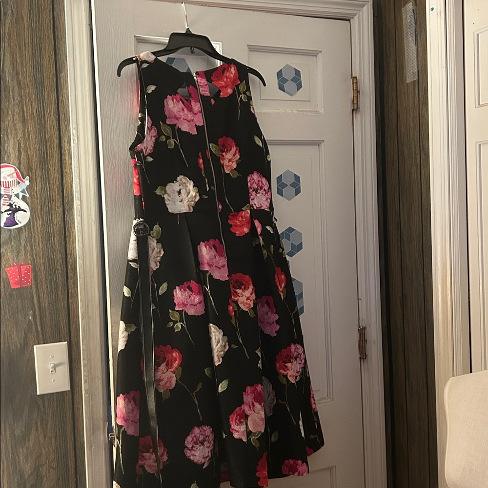 Danny & Nicole Black Floral Dress